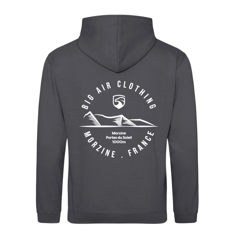 Morzine Ski Resort Hoodie - Shark Grey