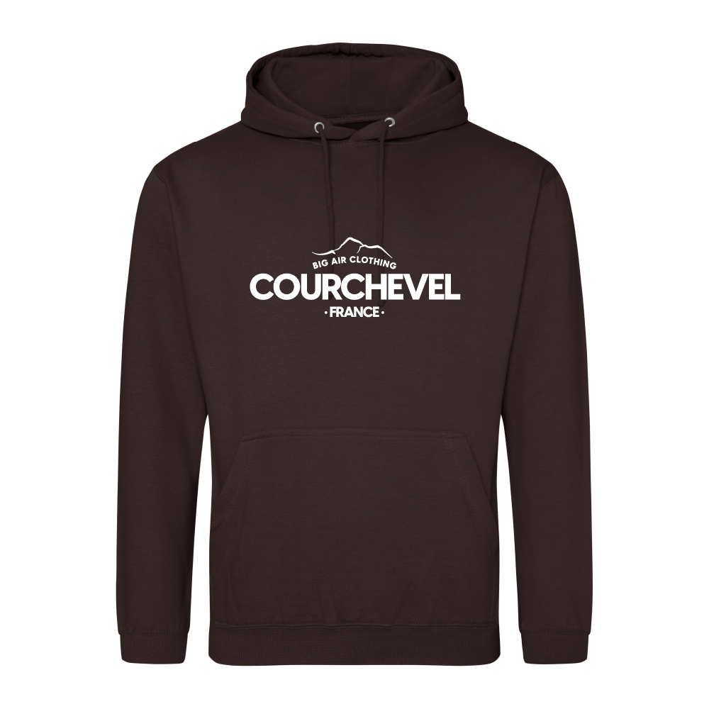 Courchevel Ski Resort Hoodie - Chocolate