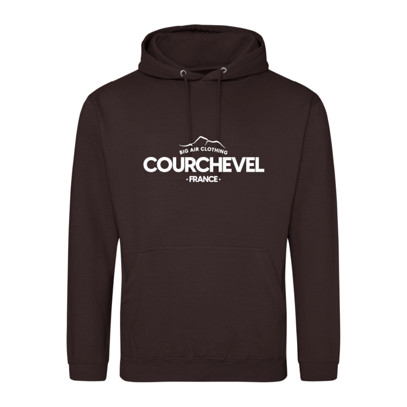 Courchevel Ski Resort Hoodie - Chocolate Courchevel Ski Resort Hoodie - Chocolate