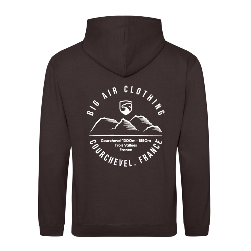 Courchevel Ski Resort Hoodie - Chocolate