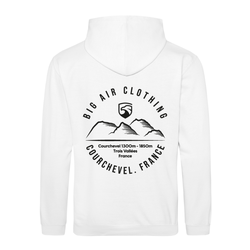 Courchevel Ski Resort Hoodie - Arctic White