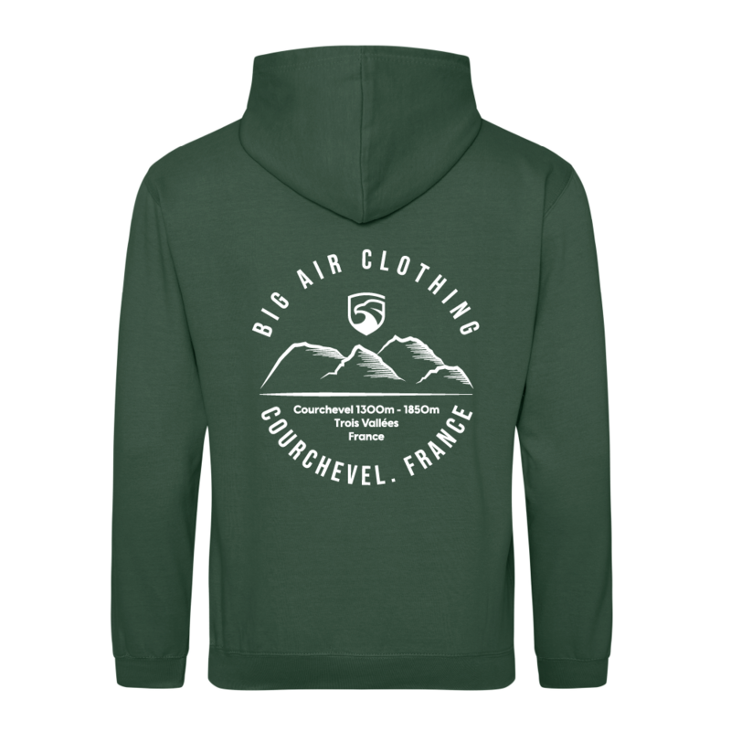 Courchevel Ski Resort Hoodie - Bottle Green