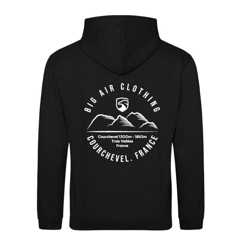 Courchevel Ski Resort Hoodie - Black