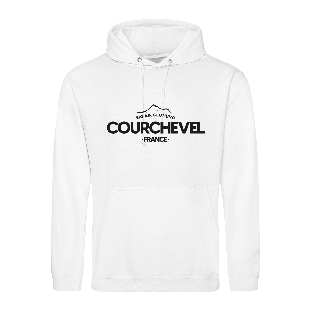 Courchevel Ski Resort Hoodie - Arctic White