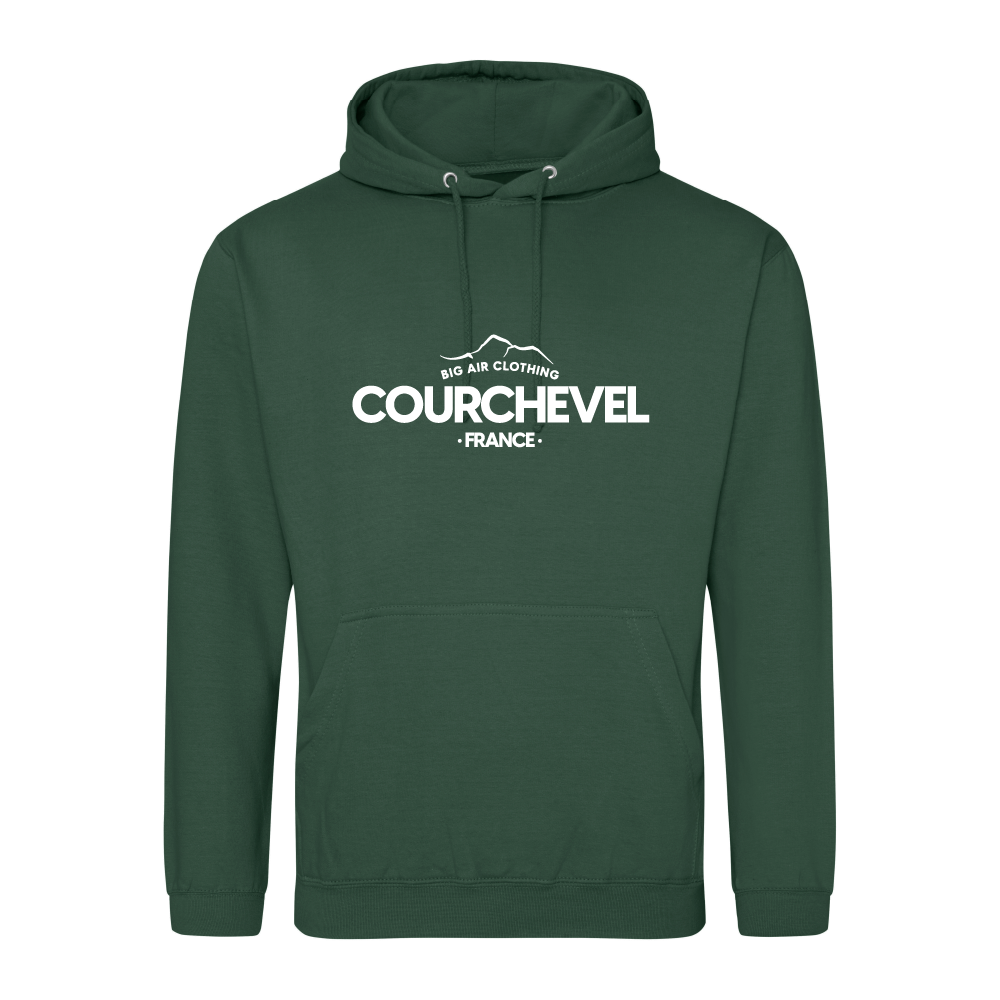 Courchevel Ski Resort Hoodie - Bottle Green