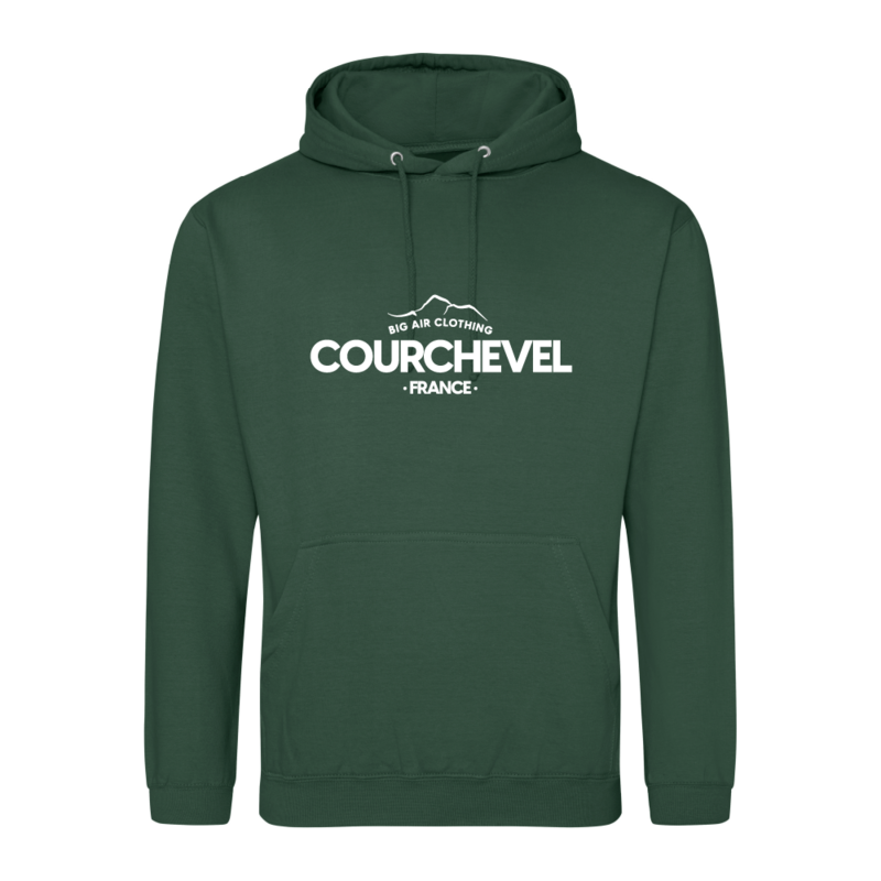 Courchevel Ski Resort Hoodie - Bottle Green Courchevel Ski Resort Hoodie - Bottle Green