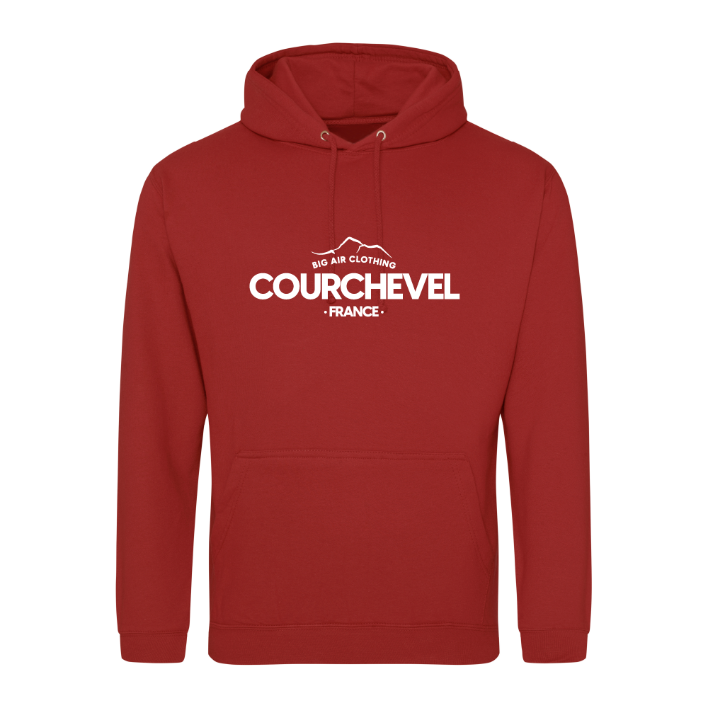 Courchevel Ski Resort Hoodie - Brick Red