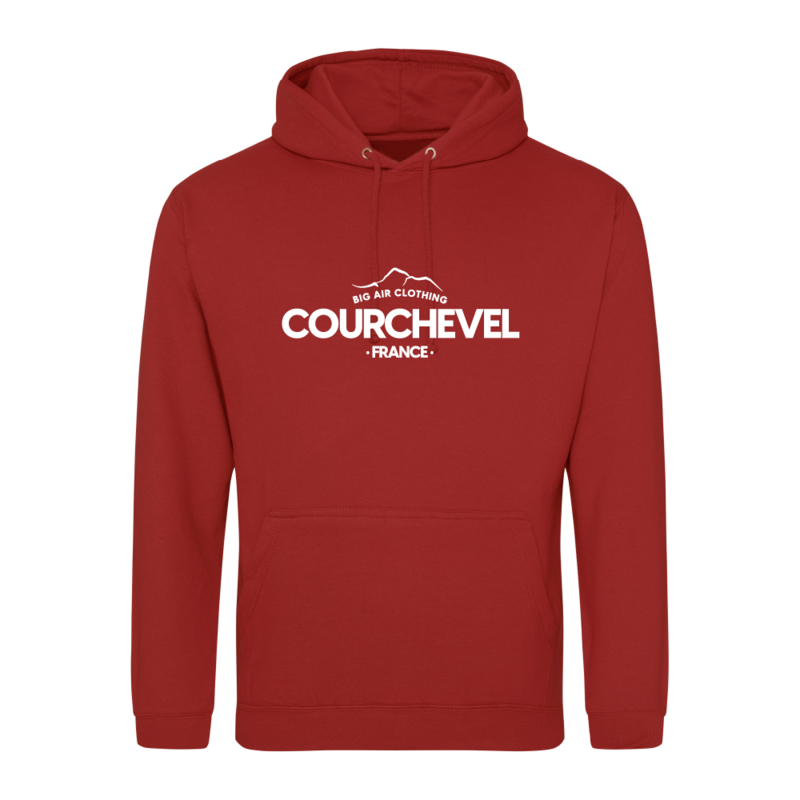 Courchevel Ski Resort Hoodie - Brick Red Courchevel Ski Resort Hoodie - Brick Red