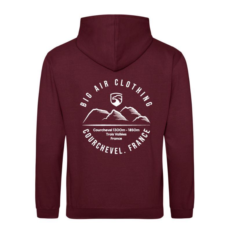 Courchevel Ski Resort Hoodie - Ron Burgundy