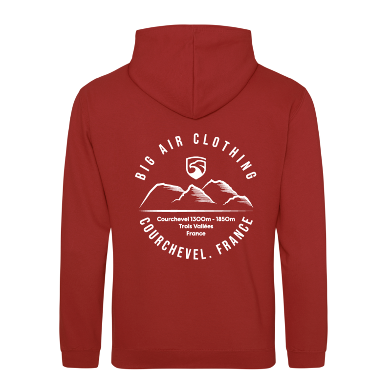 Courchevel Ski Resort Hoodie - Brick Red