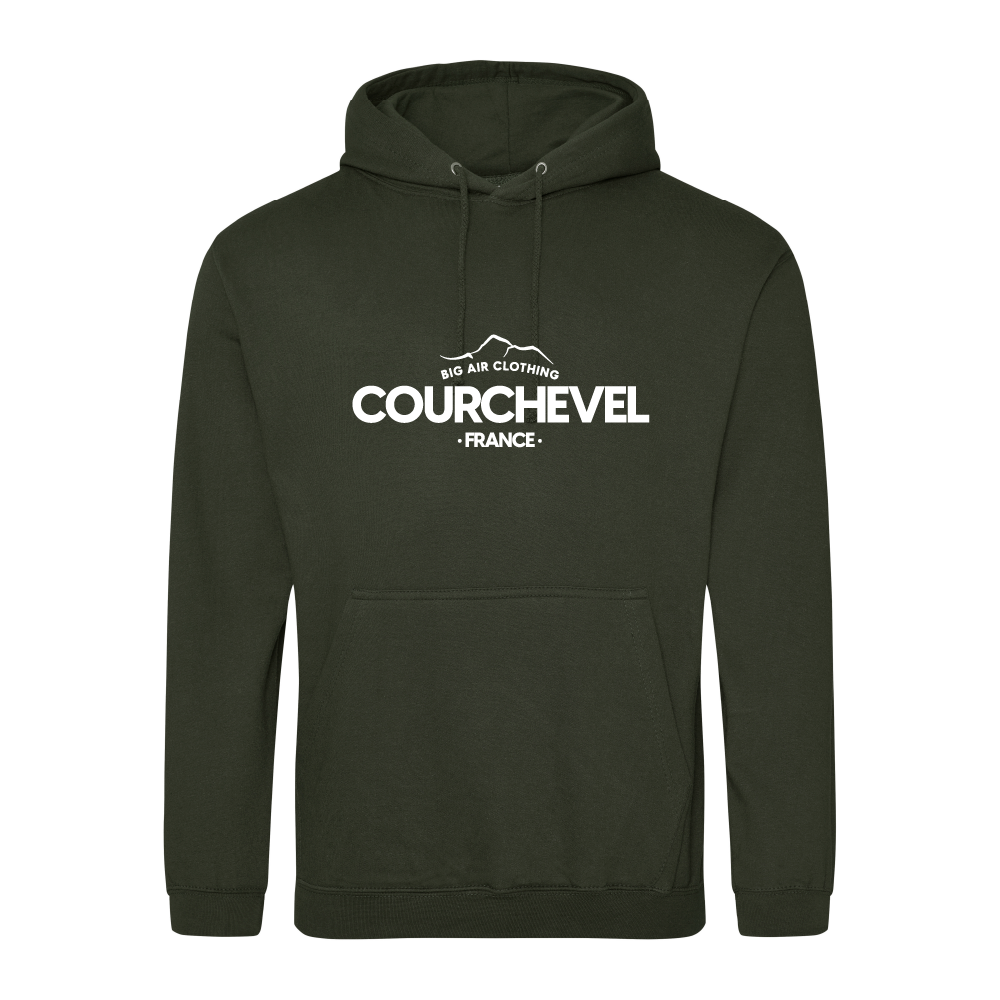 Courchevel Ski Resort Hoodie - Combat Green