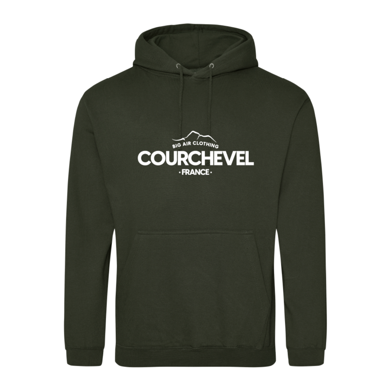 Courchevel Ski Resort Hoodie - Combat Green Courchevel Ski Resort Hoodie - Combat Green