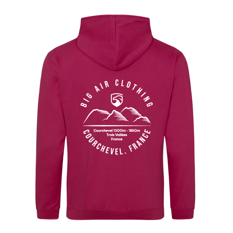 Courchevel Ski Resort Hoodie - Cranberry