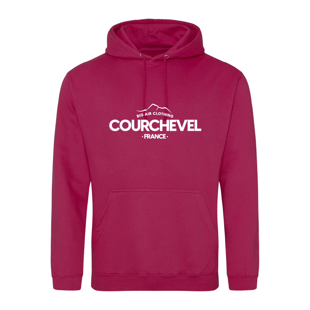 Courchevel Ski Resort Hoodie - Cranberry