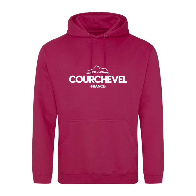 Courchevel Ski Resort Hoodie - Cranberry Courchevel Ski Resort Hoodie - Cranberry