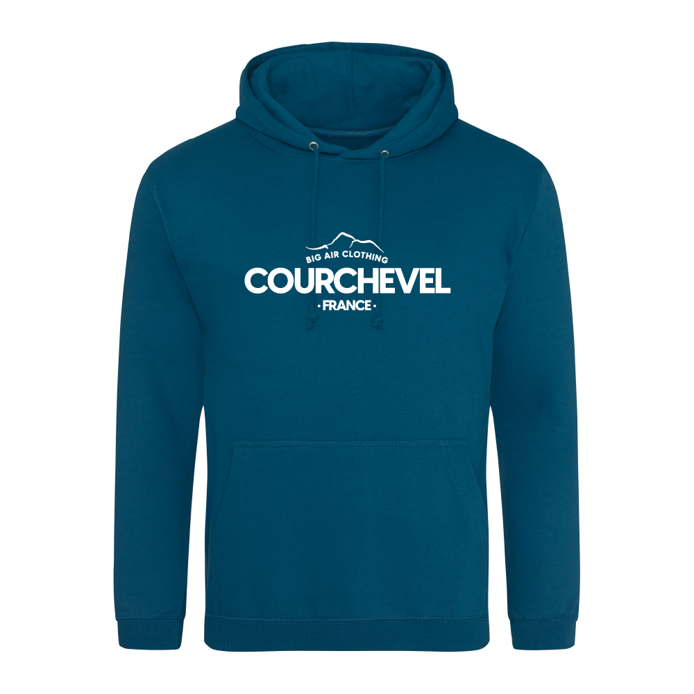 Courchevel Ski Resort Hoodie - Deep Sea Blue
