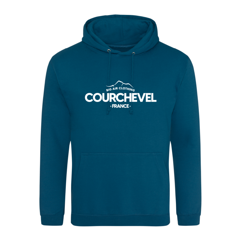 Courchevel Ski Resort Hoodie - Deep Sea Blue Courchevel Ski Resort Hoodie - Deep Sea Blue
