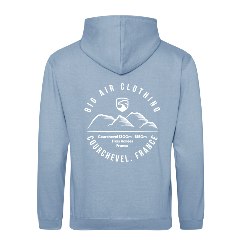 Courchevel Ski Resort Hoodie - Dusty Blue