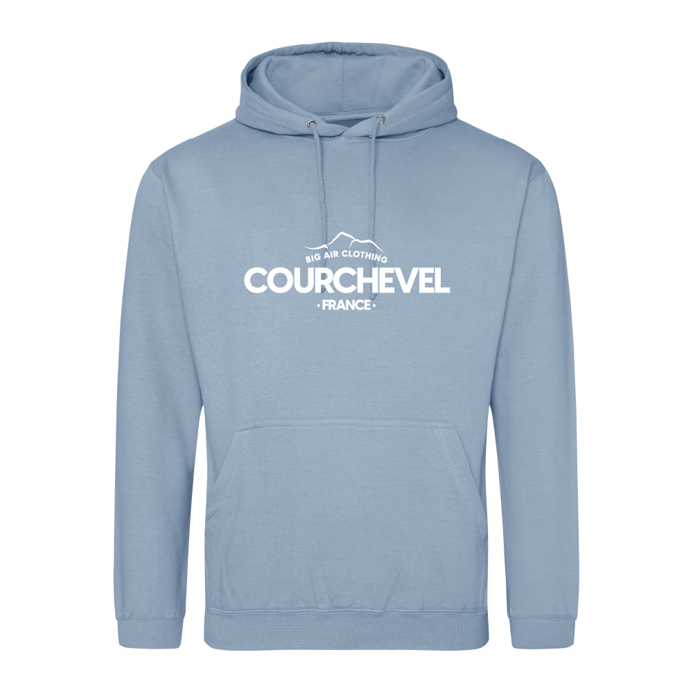 Courchevel Ski Resort Hoodie - Dusty Blue