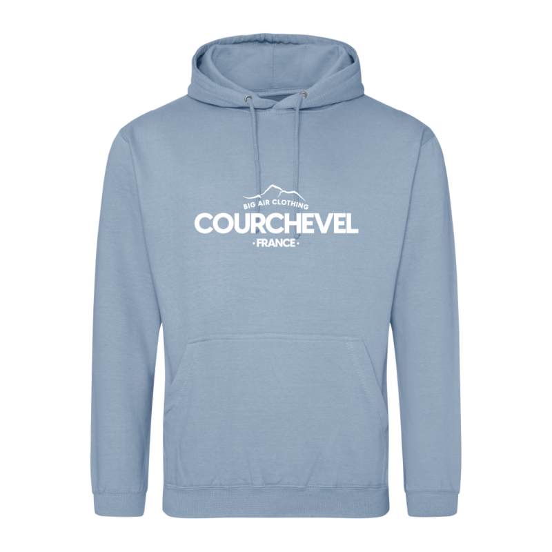 Courchevel Ski Resort Hoodie - Dusty Blue Courchevel Ski Resort Hoodie - Dusty Blue