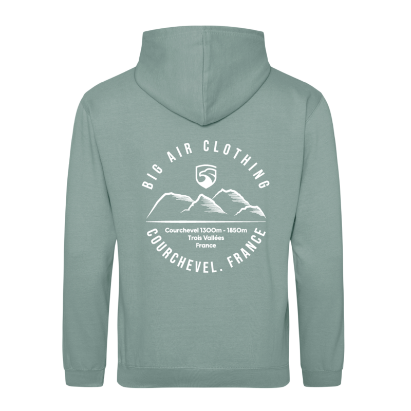 Courchevel Ski Resort Hoodie - Dusty Green