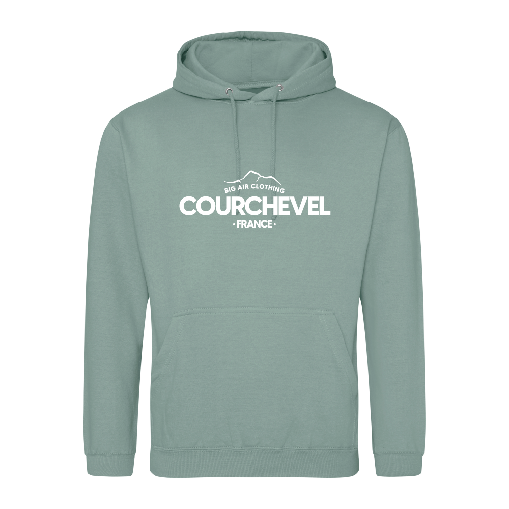 Courchevel Ski Resort Hoodie - Dusty Green