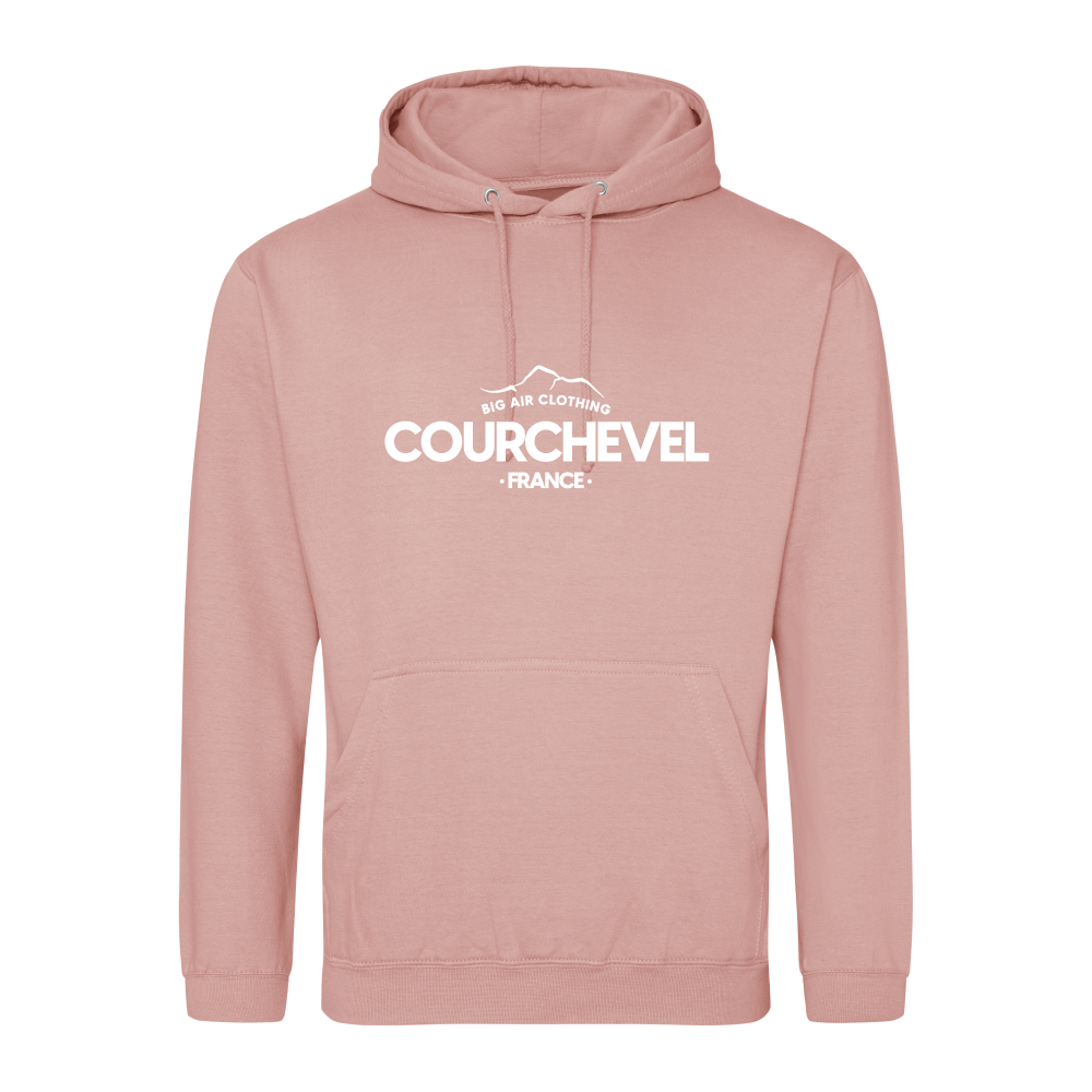 Courchevel Ski Resort Hoodie - Dusty Pink