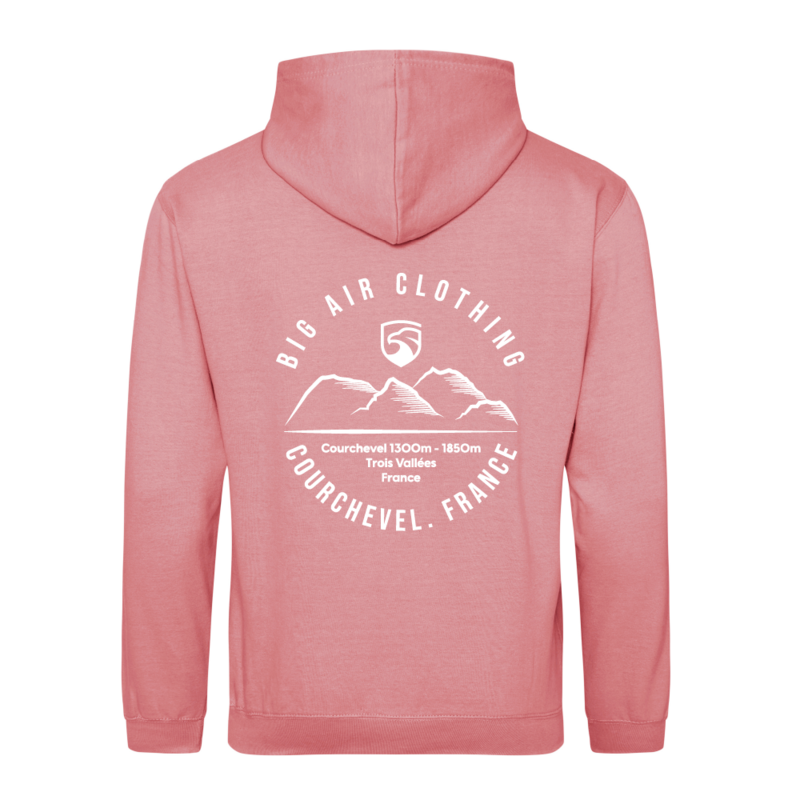 Courchevel Ski Resort Hoodie - Dusty Rose