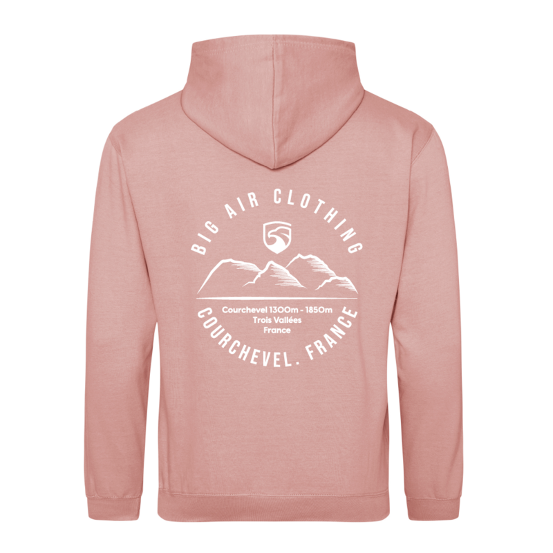 Courchevel Ski Resort Hoodie - Dusty Pink