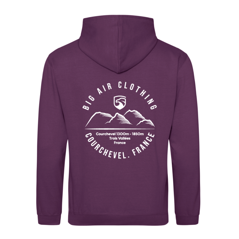 Courchevel Ski Resort Hoodie - Plum