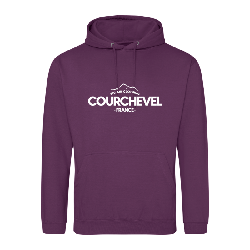 Courchevel Ski Resort Hoodie - Plum Courchevel Ski Resort Hoodie - Plum