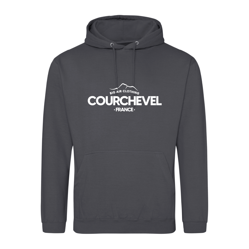 Courchevel Ski Resort Hoodie - Shark Grey