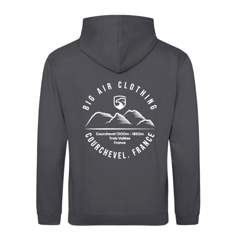 Courchevel Ski Resort Hoodie - Shark Grey