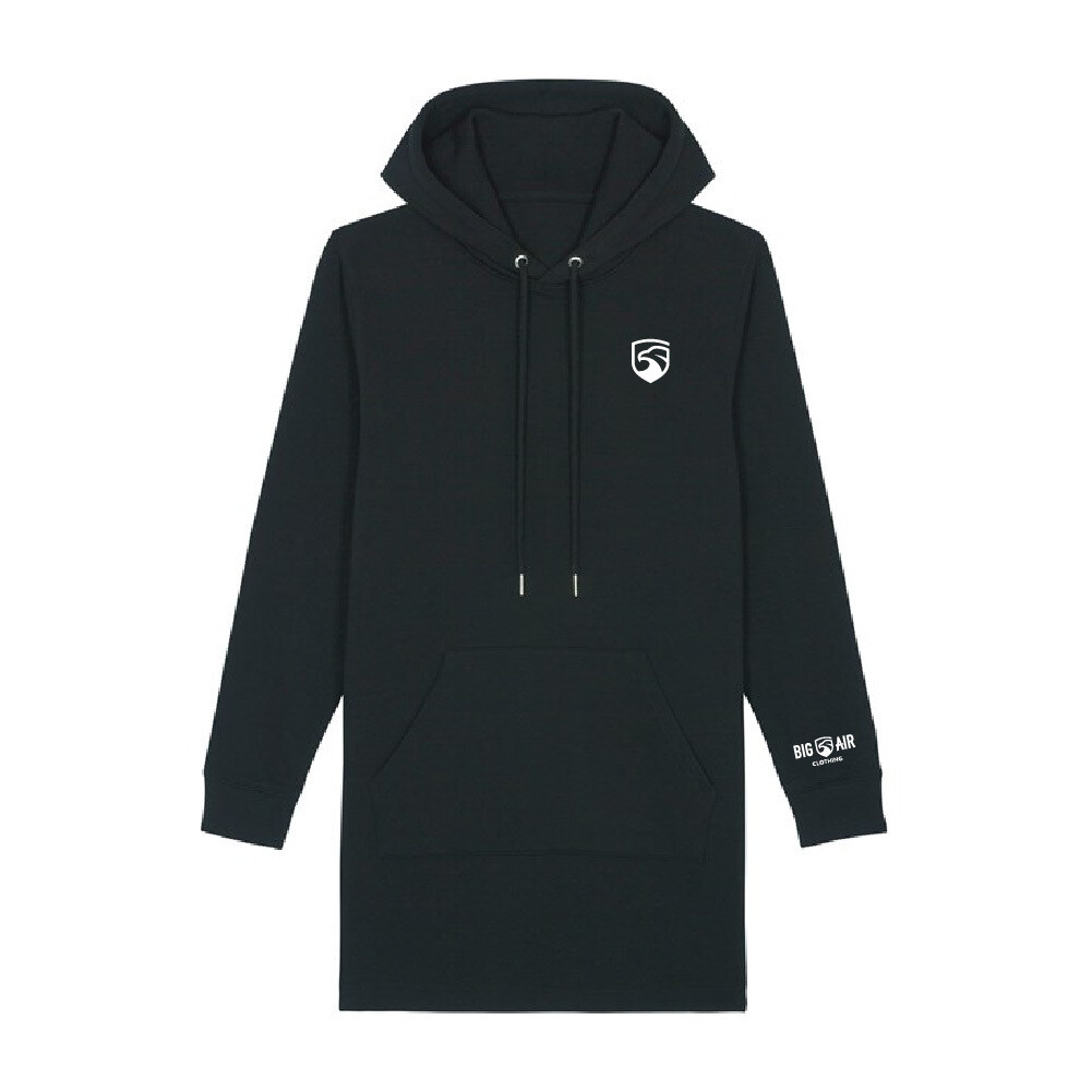 Big Air Streetwear Hooded Dress, Colour: Black