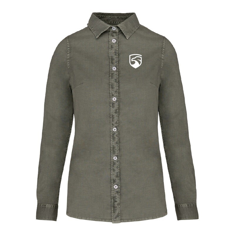 Big Air Washed Look Ladies Long Sleeve Shirt