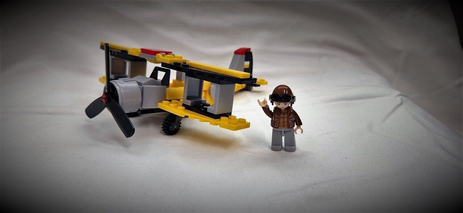 Yellow Biplane Lego Set