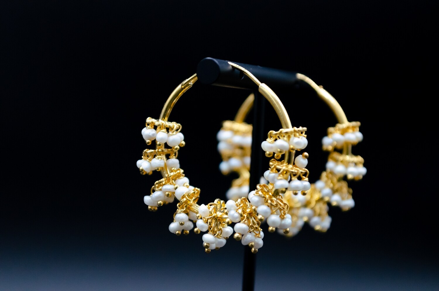 Golden Hoop with Pearls