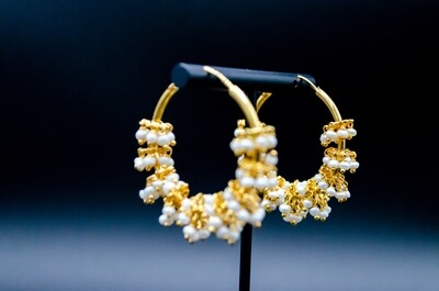Golden Hoop with Pearls