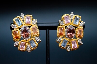 Modern Multicolor Stone Earrings