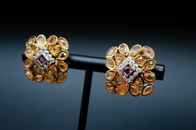 Modern Square with Amethyst Stones