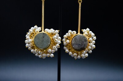 Gray Stone Earrings