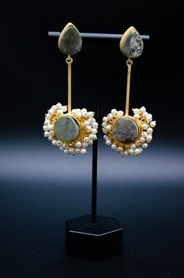 Gray Stone Earrings