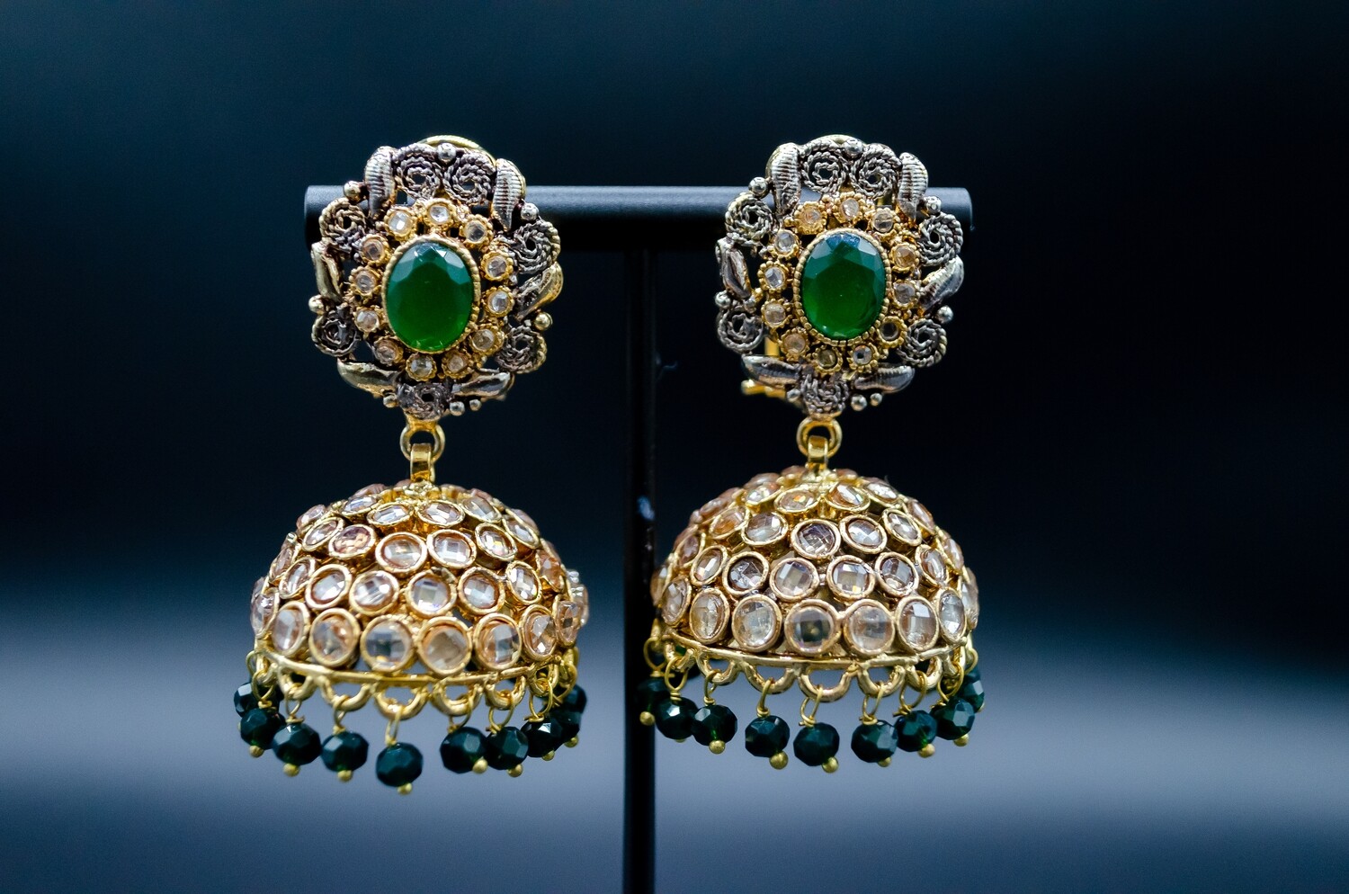 Polki Style Jhumki (Green)