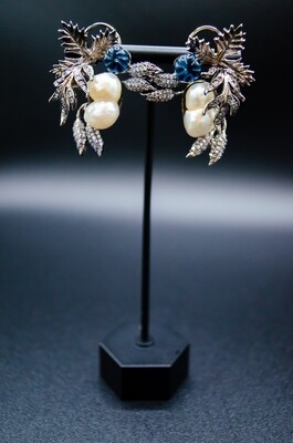 Seep Blue Antique Tops with Pearls