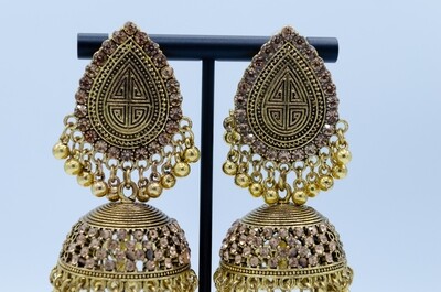Oxidized Jhumki Earrings