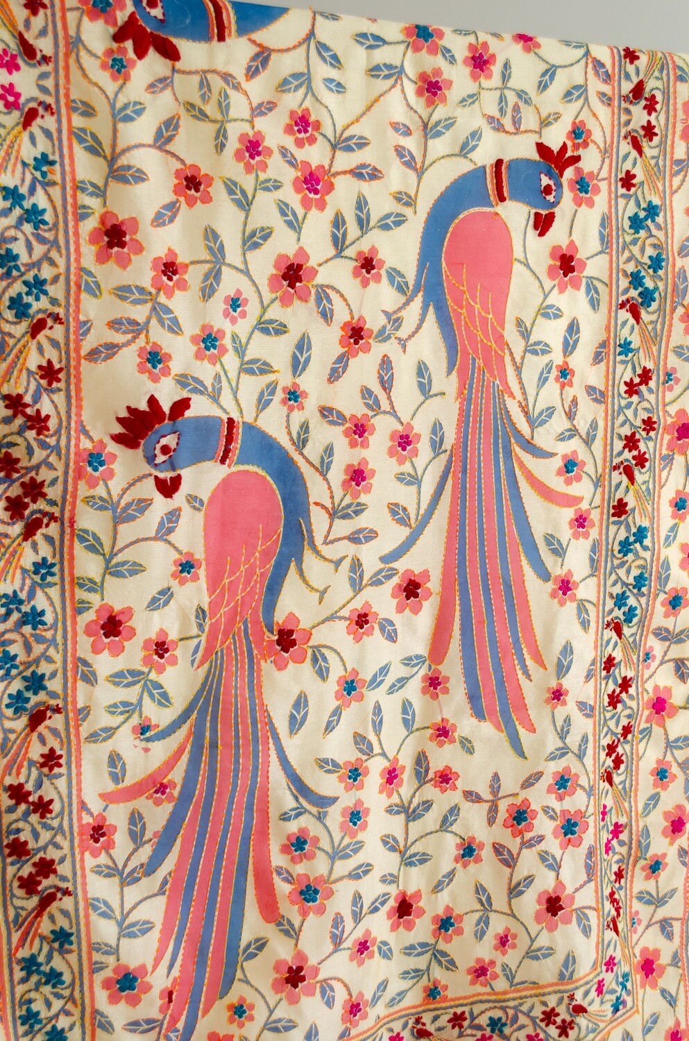 Peacock Kantha Dupatta Indian Banarsi Silk