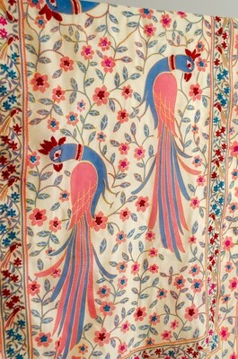 Peacock Kantha Dupatta Indian Banarsi Silk