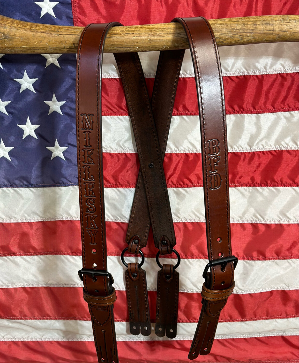 Custom Leather Suspenders