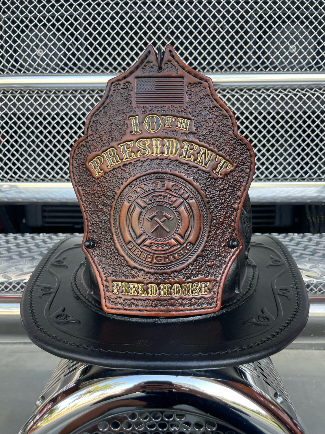 Custom Leather Helmet With Shield