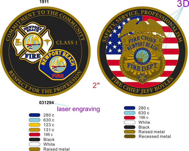 150 NBFD Fire Chief Challenge Coins